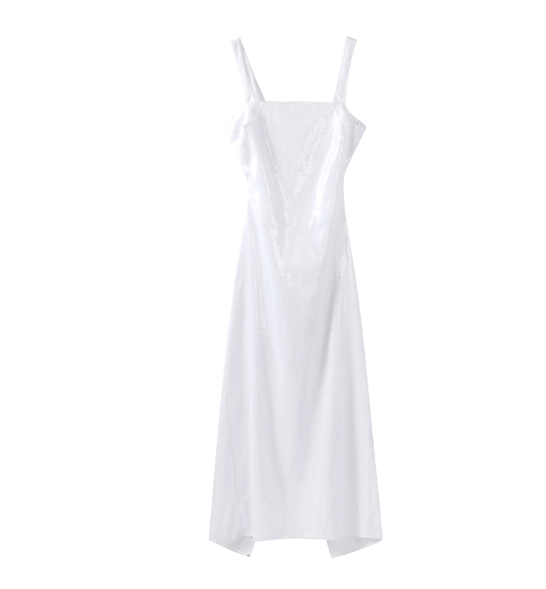 Elegant Square Neck Backless Gown - Hollow Out Design - HalleBeauty